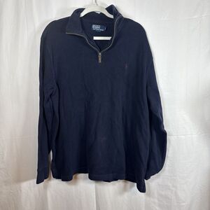 Polo Ralph Lauren 1/4 Zip Pullover Sweater Men’s Size XL  Navy Blue Preowned